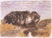 Samuel Palmer Study for The Watermill painting